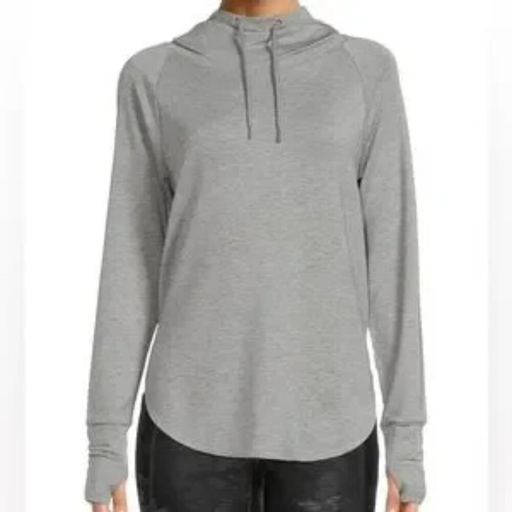 Athletic WorksWomen's Grey Long Sleeve Mock Neck Hoodie, size M (8-10) NWT